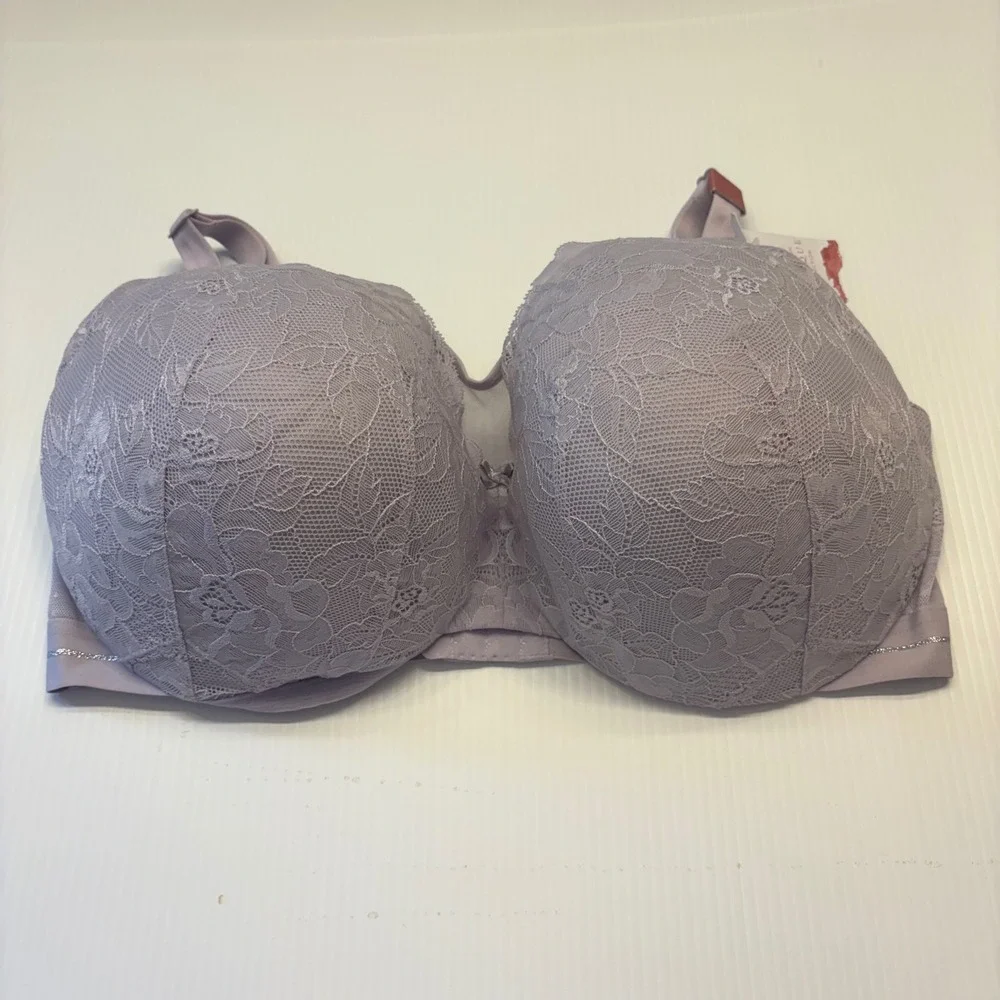 Cacique Bra Women 40DDD Lavender Lace Lightly Lined Full Coverage Underwire NEW